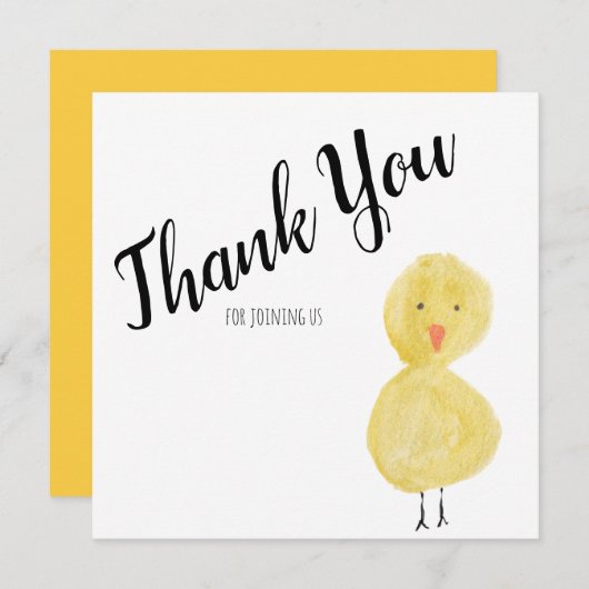 アヒルの手の水の色ベビーシャワーありがとう (正面/裏面)