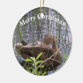 アヒルの手入れ セラミックオーナメント (左)