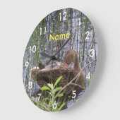アヒルの手入れ ラージ壁時計 (傾斜)