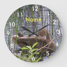 アヒルの手入れ ラージ壁時計