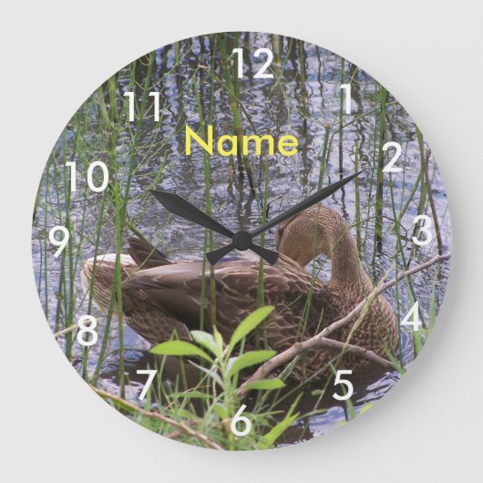 アヒルの手入れ ラージ壁時計 (正面)