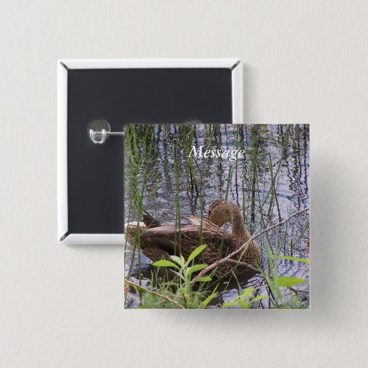 アヒルの手入れ 缶バッジ (正面&裏面)