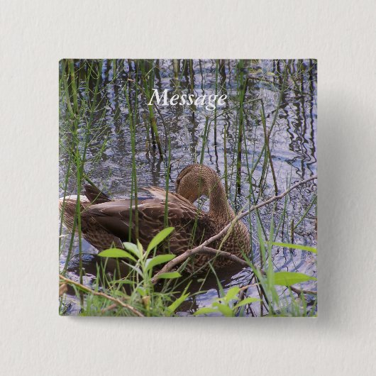 アヒルの手入れ 缶バッジ (正面)