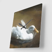 アヒルの時計 スクエア壁時計 (傾斜)