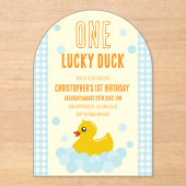 アヒルの最初の誕生日 アクリル招待状 (正面)