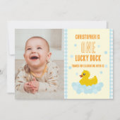 アヒルの最初の誕生日 サンキューカード (正面)