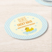 アヒルの最初の誕生日 ラウンドペーパーコースター (アングル)