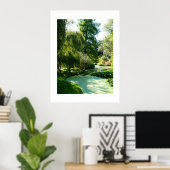 アヒルの木で覆われた池 ポスター (ホームオフィス)