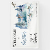 アヒルの森の自然男の子の赤ちゃんシャワー 横断幕 (縦)