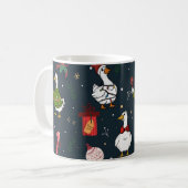アヒルの楽しいクリスマスパターン コーヒーマグカップ (正面左)