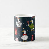 アヒルの楽しいクリスマスパターン コーヒーマグカップ (中央)