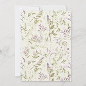 アヒルの水彩フローラガールベビーシャワー 招待状 (裏面)