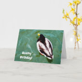 アヒルの湖のクアクキー誕生日カード カード (黄色い花)