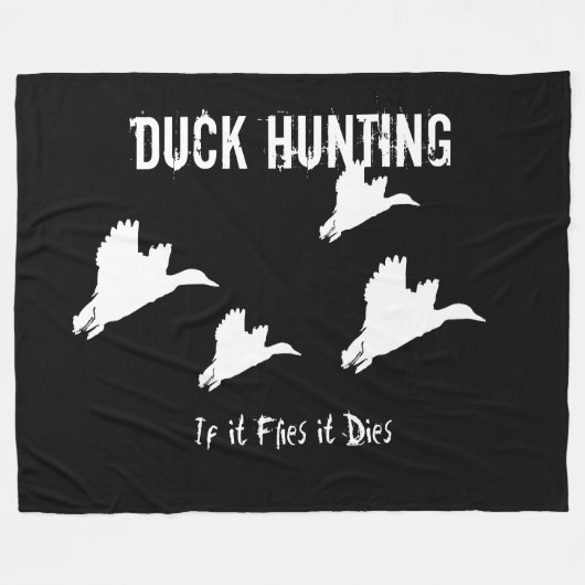 アヒルの狩りのマガモのアウトドアのスポーツの趣味の人 フリースブランケット (正面(横))