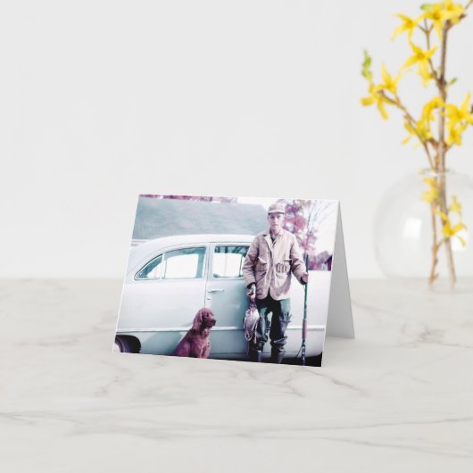 アヒルの狩りの挨拶状 カード (黄色い花)