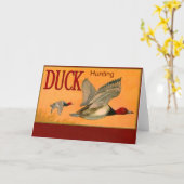 アヒルの狩りの挨拶状 カード (黄色い花)