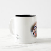 アヒルの狩りの竜のマガモのコーヒーカップ ツートーンマグカップ (正面左)