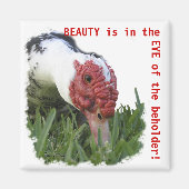 アヒルの目のクローズアップ写真 マグネット (正面)