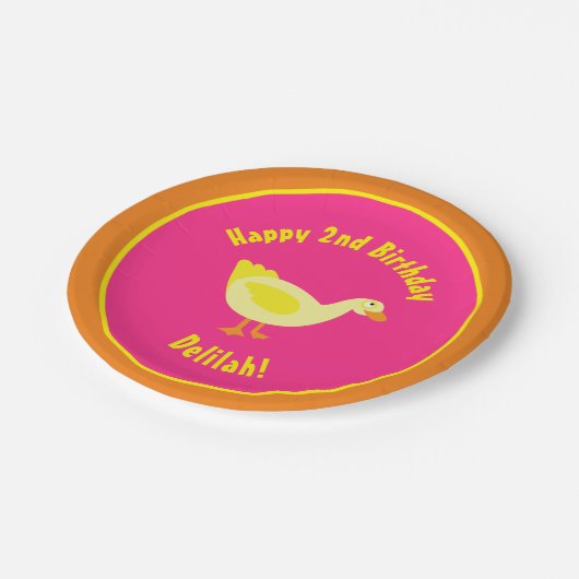 アヒルの紙皿の動物の誕生会 ペーパープレート (アングル)