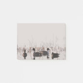 アヒルの群れが湖に集まって泳ぐ ポストイット (正面)