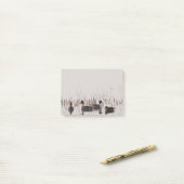 アヒルの群れが湖に集まって泳ぐ ポストイット (デスク上)