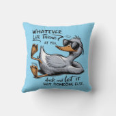 アヒルの装飾用クッション- 「どんな人生があなたに投げ掛けるもの」 クッション (裏面)