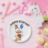 アヒルの誕生日の漫画 |背景色の選択 ペーパープレート (パーティー)