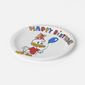 アヒルの誕生日の漫画 |背景色の選択 ペーパープレート (アングル)