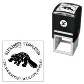 アヒルの請求済みカモノハシ#2P名差出人住所 セルフインキングスタンプ (インサイチュ)