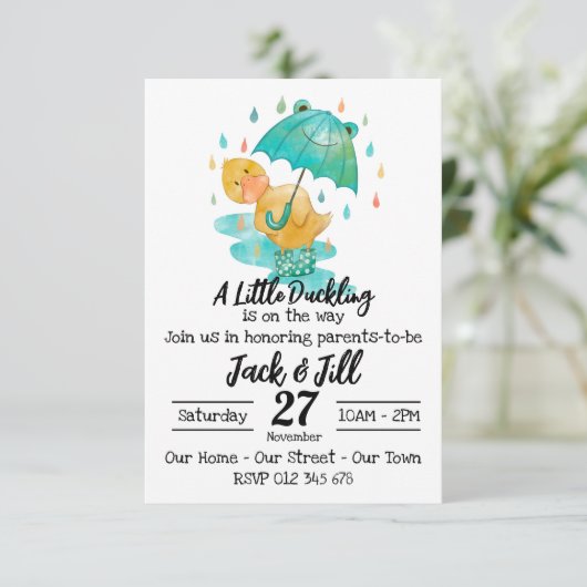 アヒルの赤ちゃんがやってくる!お招待状 招待状 (スタンド正面)