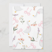 アヒルの赤ちゃんのシャワー招待状 ピンクの女の子の招待 招待状 (裏面)