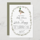 アヒルの赤ちゃんシャワーの招待状 招待状 (正面/裏面)