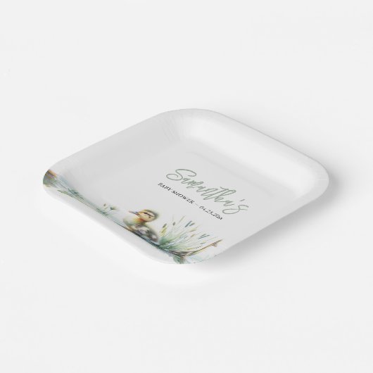 アヒルの赤ちゃんシャワー使い捨て ペーパープレート (傾斜あり)