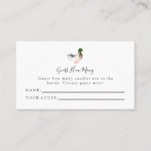 アヒルの赤ん坊シャワーの数を推測シンプルエレガントする プレイスカード (正面)