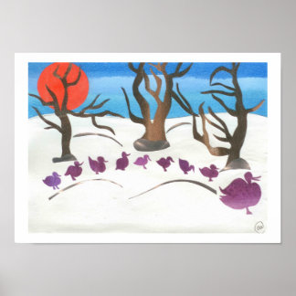 アヒルの道の冬のシーン ポスター