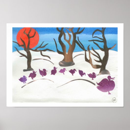 アヒルの道の冬のシーン ポスター (正面)