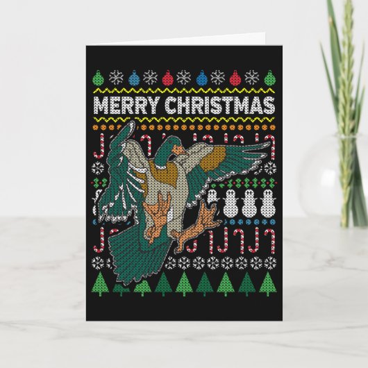 アヒルの醜いクリスマスセーター野生生物シリーズ シーズンカード (正面)