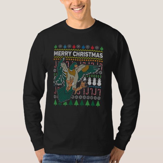 アヒルの醜いクリスマスセーター野生生物シリーズ Tシャツ (正面)
