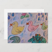 アヒルの雨粒 ポストカード (正面/裏面)