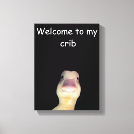 アヒルの面白いミーム: Welcome to My Crib Duck キャンバスプリント