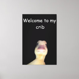 アヒルの面白いミーム: Welcome to My Crib Duck キャンバスプリント