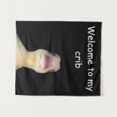 アヒルの面白いミーム: Welcome to My Crib Duck タペストリー (正面(横))