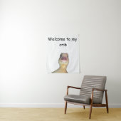 アヒルの面白いミーム: Welcome to My Crib Duck タペストリー (インサイチュ)