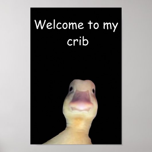 アヒルの面白いミーム: Welcome to My Crib Duck ポスター (正面)