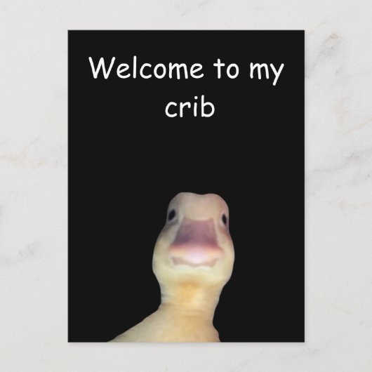 アヒルの面白いミーム: Welcome to My Crib Duck ポストカード (正面)