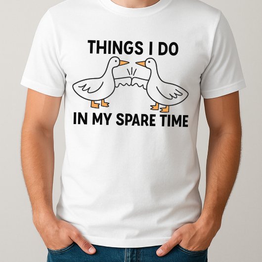 アヒルの鳥肌もの 私の暇な時間にする事 アヒル Tシャツ