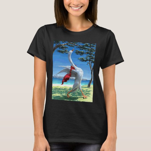 アヒルの鳴き声 ガチョウの朝のルーティン Tシャツ (正面)