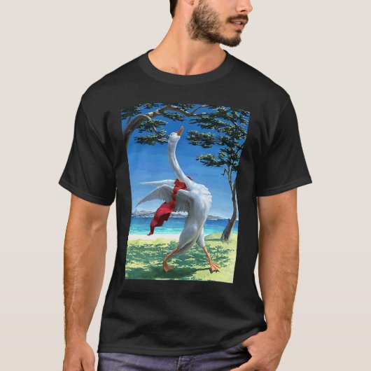 アヒルの鳴き声 ガチョウの朝のルーティン Tシャツ (正面)
