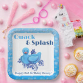 アヒルの3歳の誕生日パーティーの招待状 ペーパープレート (パーティー)