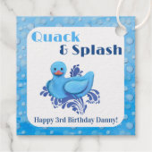 アヒルの3歳の誕生日招待状 水とあひる フェイバータグ (裏面)